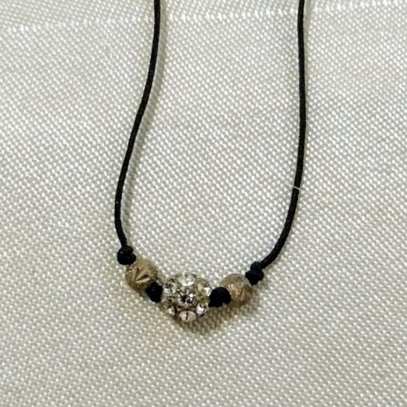 Handcrafted Rhinestone Cord Choker FREE with any purchase - Picture 3 of 5